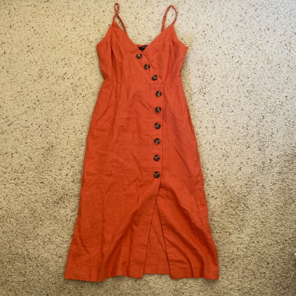 Forever 21 Linen Dress Midi Summer Dress